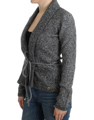 Cavalli Gray wool knitted cardigan -   -  Cavalli.