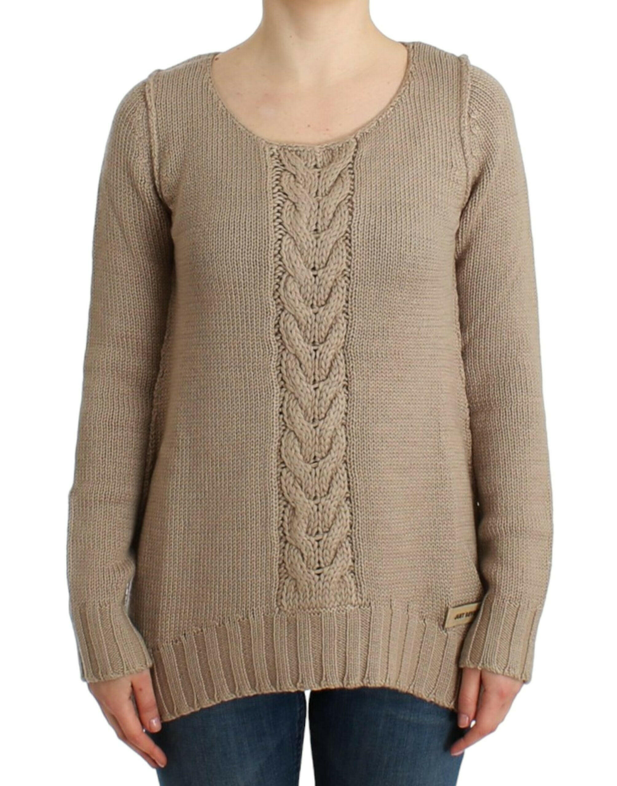 Cavalli Beige knitted wool sweater -   -  Cavalli.