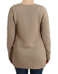 Cavalli Beige knitted wool sweater -   -  Cavalli.