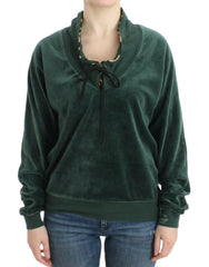 Cavalli Green velvet cotton sweater -   -  Cavalli.