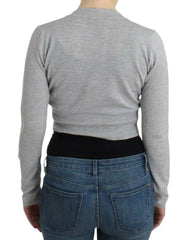 Cavalli Gray cropped wool cardigan -   -  Cavalli.