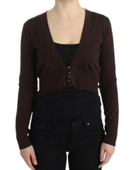 Cavalli Brown cropped wool cardigan -   -  Cavalli.