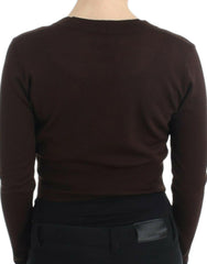 Cavalli Brown cropped wool cardigan -   -  Cavalli.