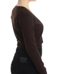 Cavalli Brown cropped wool cardigan -   -  Cavalli.