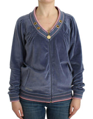Cavalli Blue velvet zipup sweater -   -  Cavalli.
