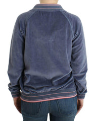 Cavalli Blue velvet zipup sweater -   -  Cavalli.