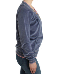 Cavalli Blue velvet zipup sweater -   -  Cavalli.
