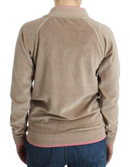 Cavalli Beige velvet zipup sweater -   -  Cavalli.