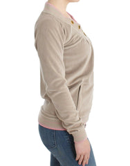 Cavalli Beige velvet zipup sweater -   -  Cavalli.