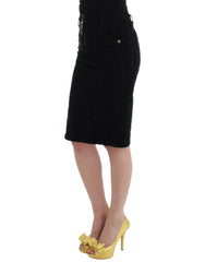 Cavalli Black Corduroy Pencil Skirt -   -  Cavalli.