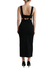 Dolce & Gabbana Black Cut Out Sleeveless Bodycon Midi Dress -   -  Dolce & Gabbana.