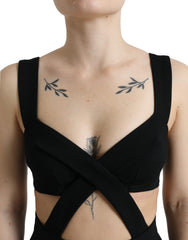 Dolce & Gabbana Black Cut Out Sleeveless Bodycon Midi Dress -   -  Dolce & Gabbana.