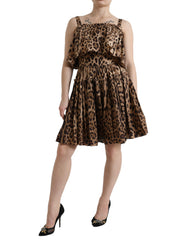 Dolce & Gabbana Brown Leopard Print Sleeveless A-line Dress -   -  Dolce & Gabbana.