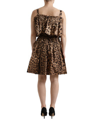 Dolce & Gabbana Brown Leopard Print Sleeveless A-line Dress -   -  Dolce & Gabbana.