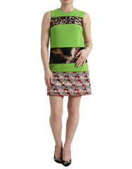 Dolce & Gabbana Apple Green Sleeveless Panelled Shift Dress -   -  Dolce & Gabbana.