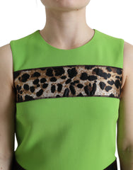 Dolce & Gabbana Apple Green Sleeveless Panelled Shift Dress -   -  Dolce & Gabbana.