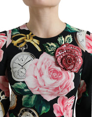 Dolce & Gabbana Black Floral Embellished Lace A-line Dress -   -  Dolce & Gabbana.