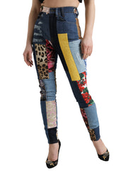 Dolce & Gabbana Multicolor Patchwork GRACE Skinny Denim Jeans -   -  Dolce & Gabbana.