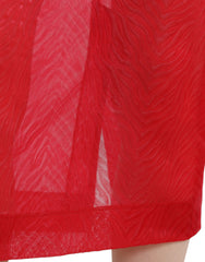 Dolce & Gabbana Red Sheer High Waist Pencil Cut Midi Skirt -   -  Dolce & Gabbana.