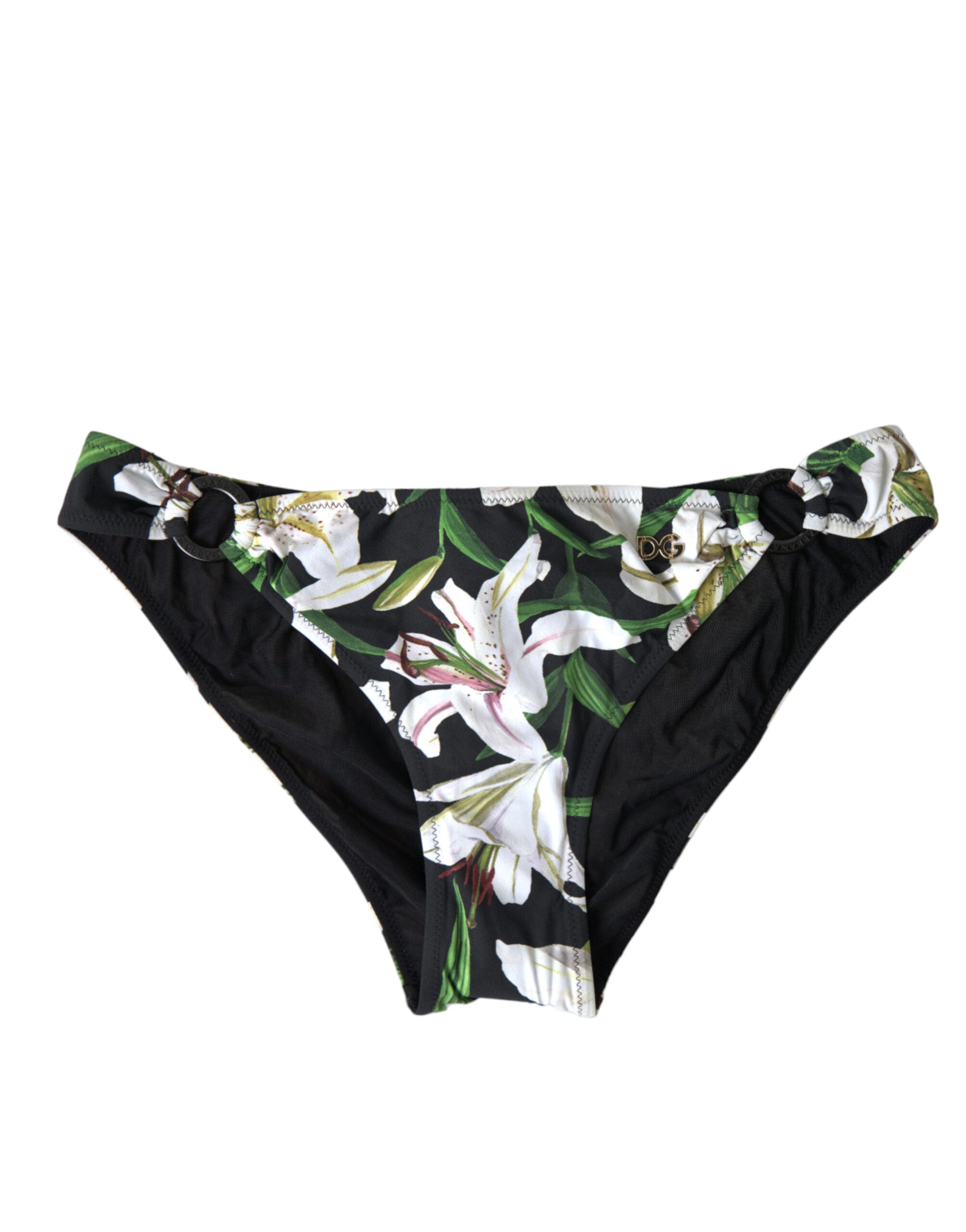 Dolce & Gabbana Black Lily Print Swimwear Bottom Beachwear Bikini -   -  Dolce & Gabbana.