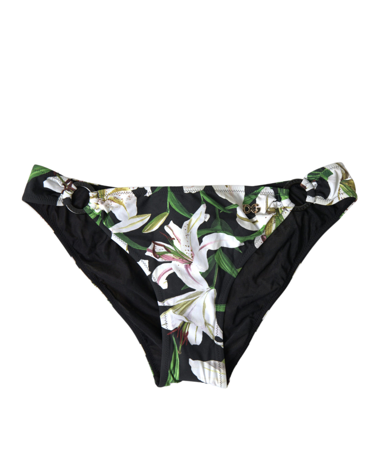 Dolce & Gabbana Black Lily Print Swimwear Bottom Beachwear Bikini -   -  Dolce & Gabbana.