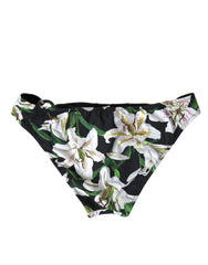 Dolce & Gabbana Black Lily Print Swimwear Bottom Beachwear Bikini -   -  Dolce & Gabbana.