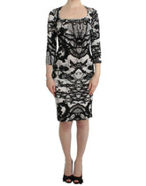 Cavalli Black Printed Sheath Dress -   -  Cavalli.