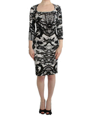 Cavalli Black Printed Sheath Dress -   -  Cavalli.