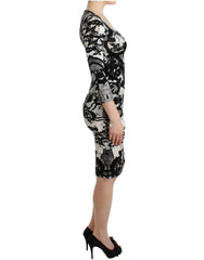 Cavalli Black Printed Sheath Dress -   -  Cavalli.