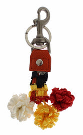 Dolce & Gabbana Red White Raffia Leather Clasp Finder Keyring Keychain -   -  Dolce & Gabbana.