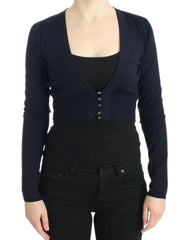 Cavalli Blue cropped wool cardigan -   -  Cavalli.