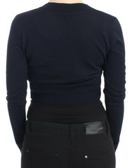 Cavalli Blue cropped wool cardigan -   -  Cavalli.
