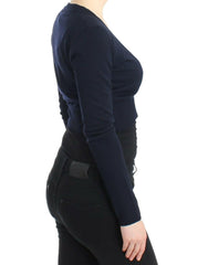 Cavalli Blue cropped wool cardigan -   -  Cavalli.