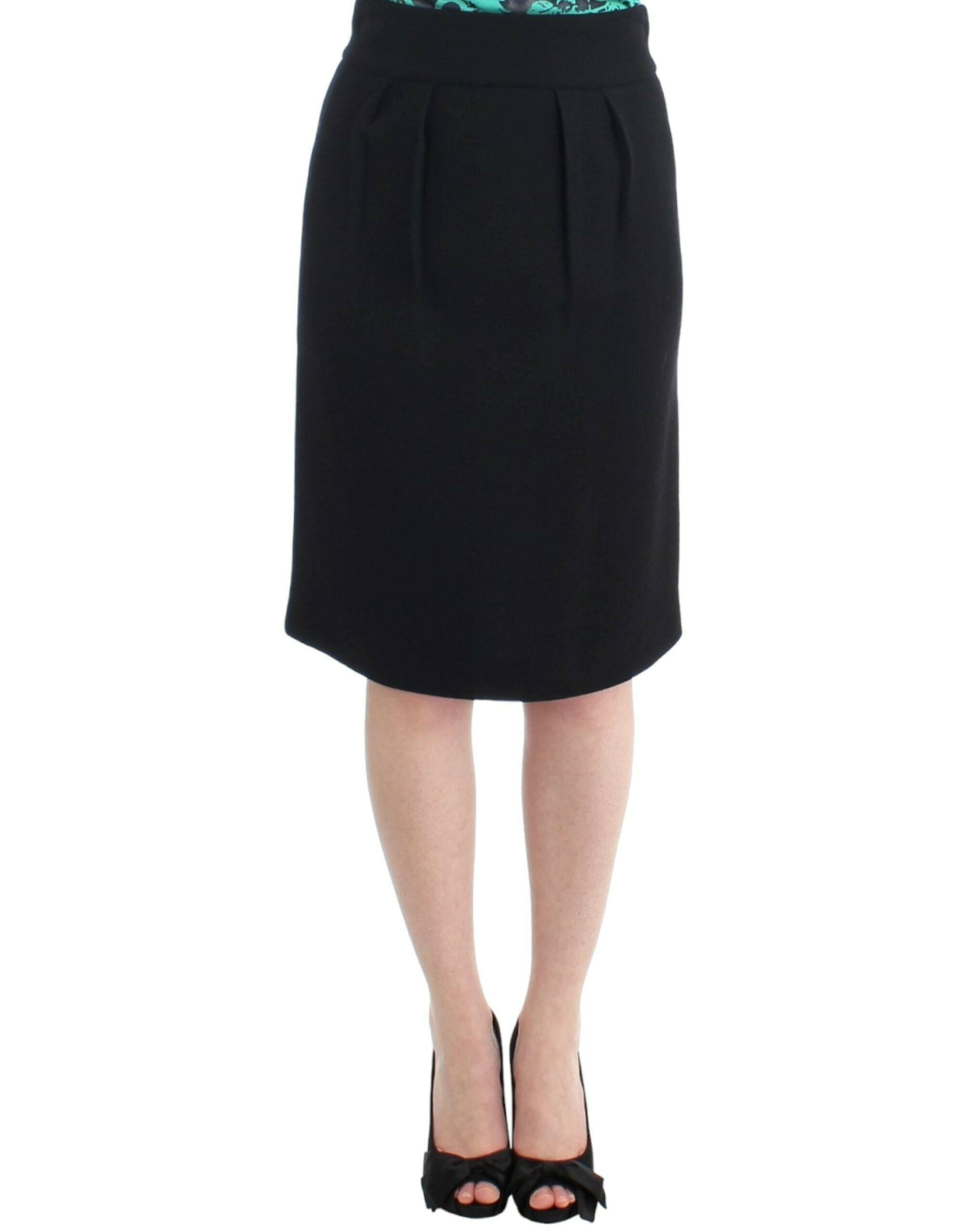 Cavalli Black wool pencil skirt -   -  Cavalli.