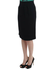 Cavalli Black wool pencil skirt -   -  Cavalli.