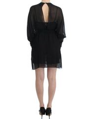 Cavalli Black long sleeve silk dress -   -  Cavalli.