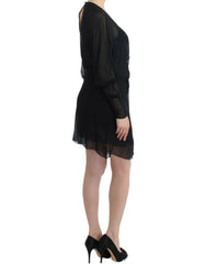 Cavalli Black long sleeve silk dress -   -  Cavalli.