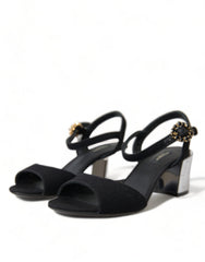 Dolce & Gabbana Black Crystals Ankle Strap Sandals Shoes -   -  Dolce & Gabbana.