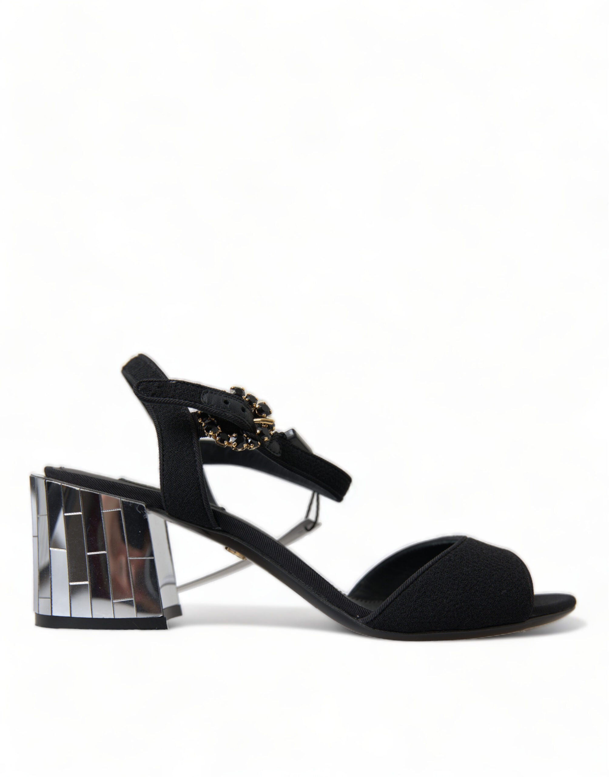 Dolce & Gabbana Black Crystals Ankle Strap Sandals Shoes -   -  Dolce & Gabbana.
