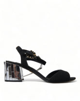 Dolce & Gabbana Black Crystals Ankle Strap Sandals Shoes -   -  Dolce & Gabbana.