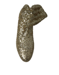Dolce & Gabbana Gold Sequined Short Boots Stretch Shoes -   -  Dolce & Gabbana.