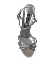 Dolce & Gabbana Silver Crystal Ankle Strap Sandals Shoes -   -  Dolce & Gabbana.