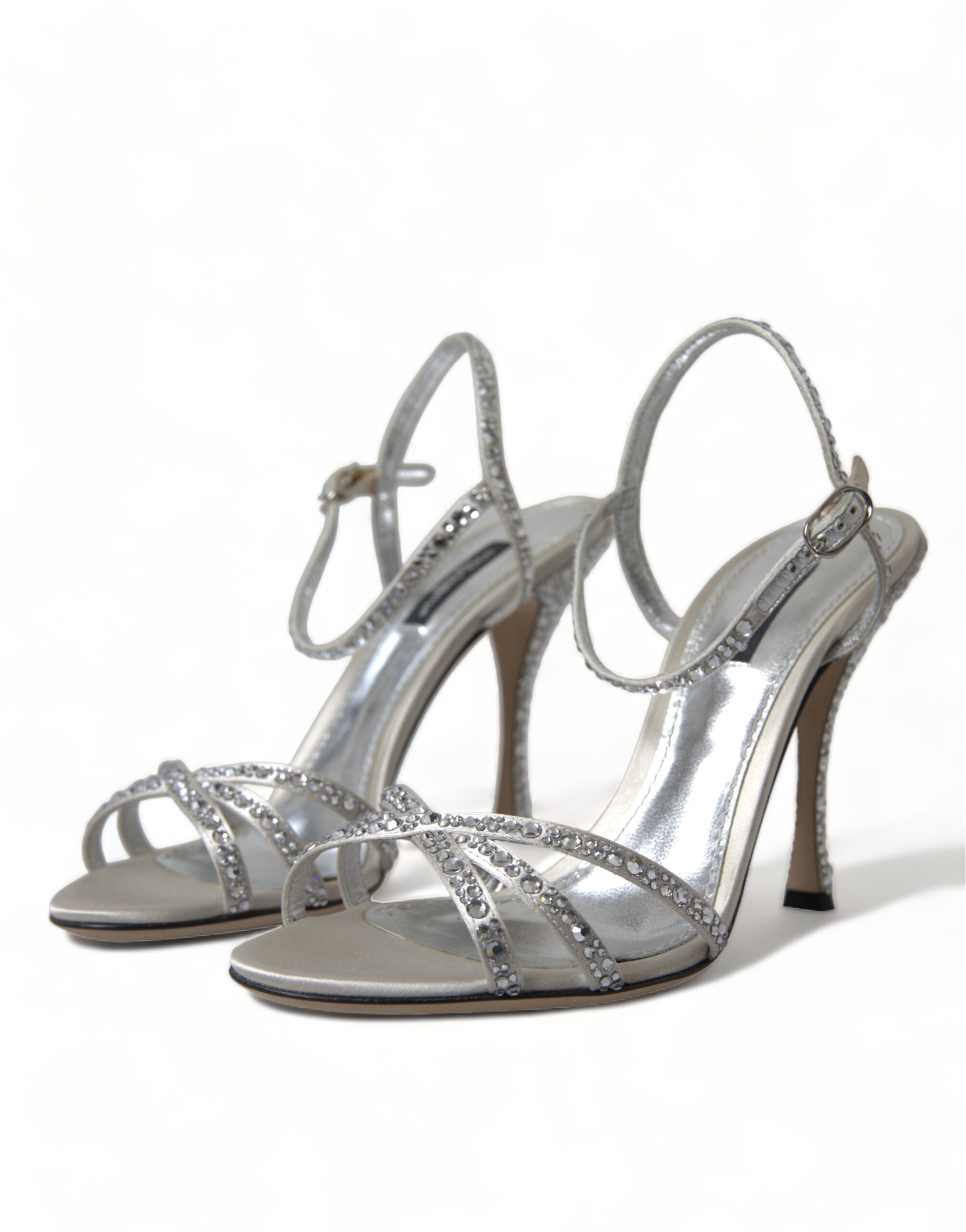 Dolce & Gabbana Silver Crystal Ankle Strap Sandals Shoes -   -  Dolce & Gabbana. Dolce & Gabbana Silver Crystal Ankle Strap Sandals Shoes -   -  Dolce & Gabbana.