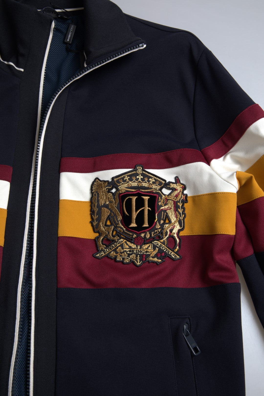Dolce & Gabbana Blue Cardigan Heraldic Full Zip Sweater -   -  Dolce & Gabbana. Dolce & Gabbana Blue Cardigan Heraldic Full Zip Sweater -   -  Dolce & Gabbana.