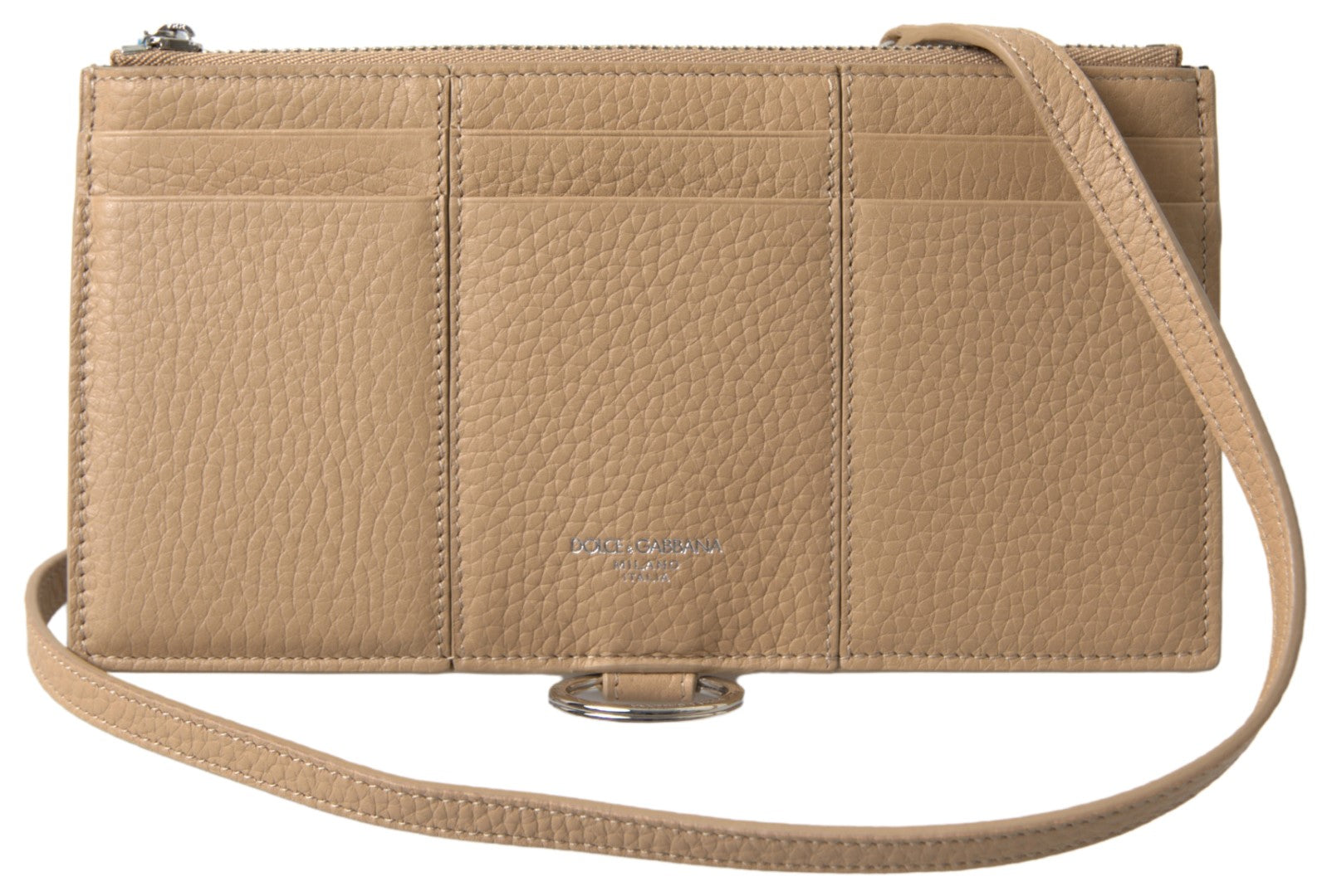 Dolce & Gabbana Beige Leather Shoulder Cardholder Shoulder Strap Wallet -   -  Dolce & Gabbana.