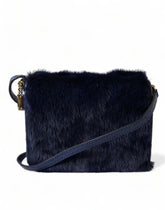 Dolce & Gabbana Dark Blue Fur Ayers Lily Twist Crossbody Shoulder Bag -   -  Dolce & Gabbana.