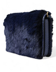 Dolce & Gabbana Dark Blue Fur Ayers Lily Twist Crossbody Shoulder Bag -   -  Dolce & Gabbana.