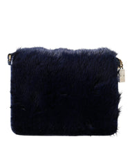Dolce & Gabbana Dark Blue Fur Ayers Lily Twist Crossbody Shoulder Bag -   -  Dolce & Gabbana.