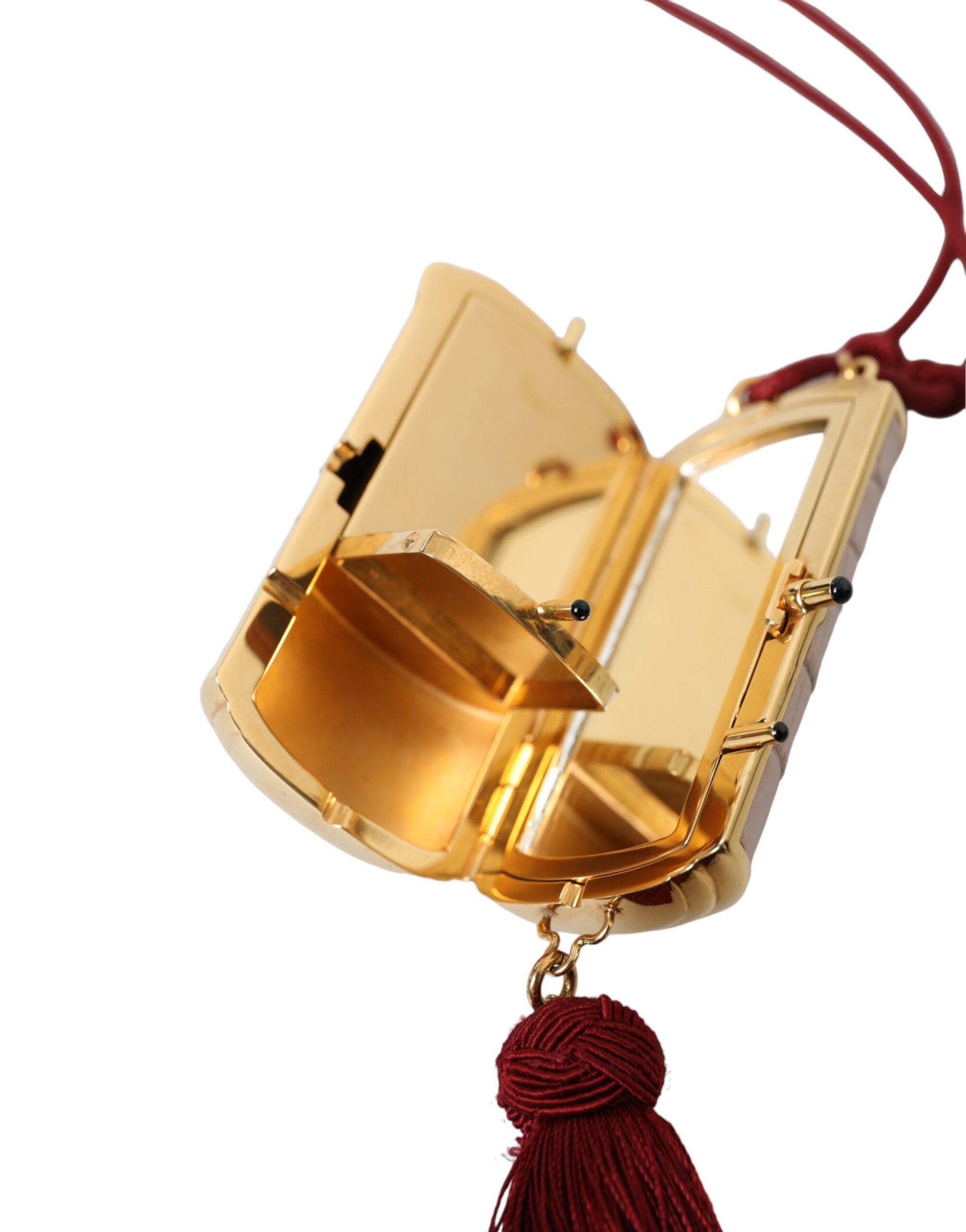 Dolce & Gabbana Pink Exotic Leather Mini Mirror Tassel Makeup Bag -   -  Dolce & Gabbana. Dolce & Gabbana Pink Exotic Leather Mini Mirror Tassel Makeup Bag -   -  Dolce & Gabbana.