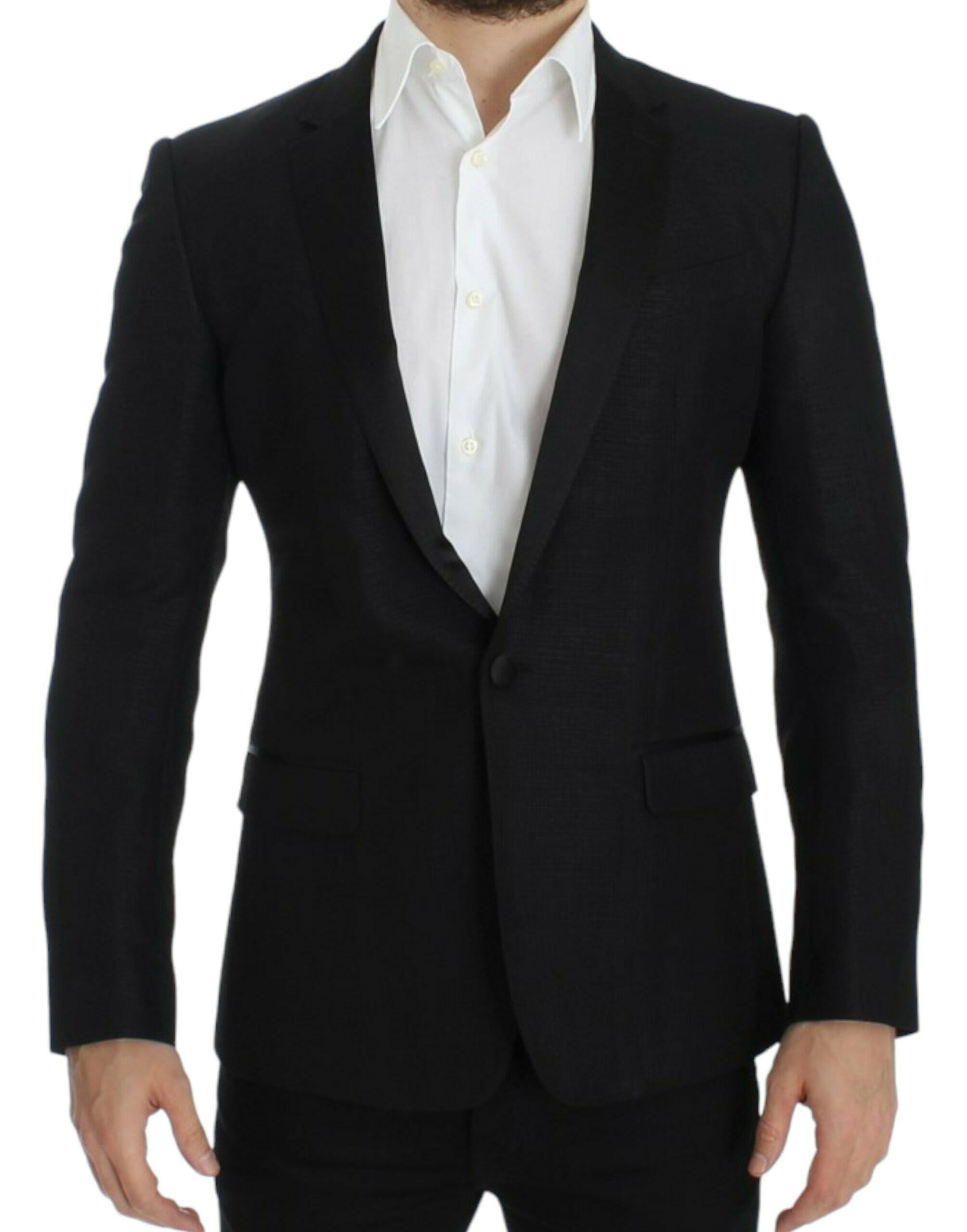 Dolce & Gabbana Black wool MARTINI slim blazer -   -  Dolce & Gabbana.